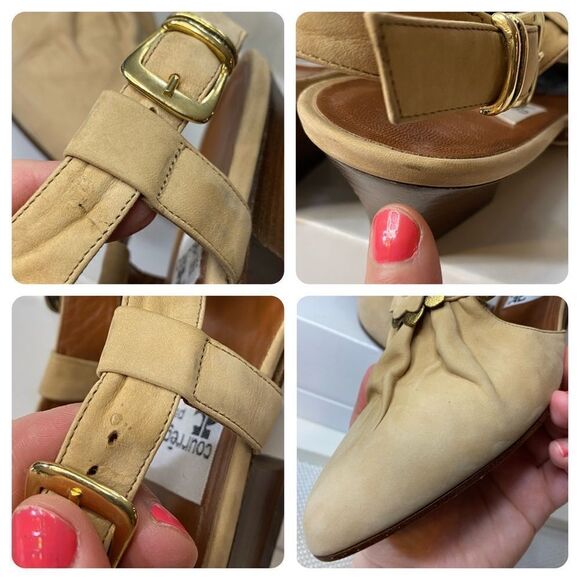 RARE Vintage André Courrèges starategia mule sling backs sandals size 36  5 USA - Picture 6 of 10